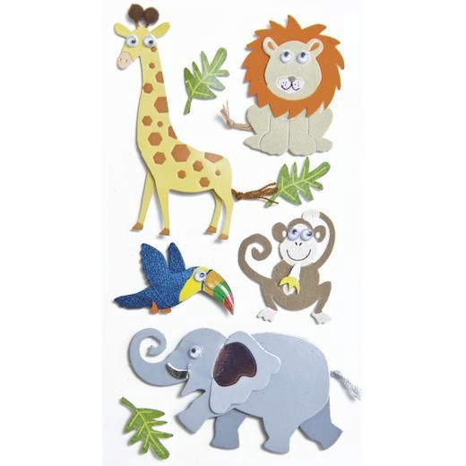Foam Shaped Stickers- 3D Animals