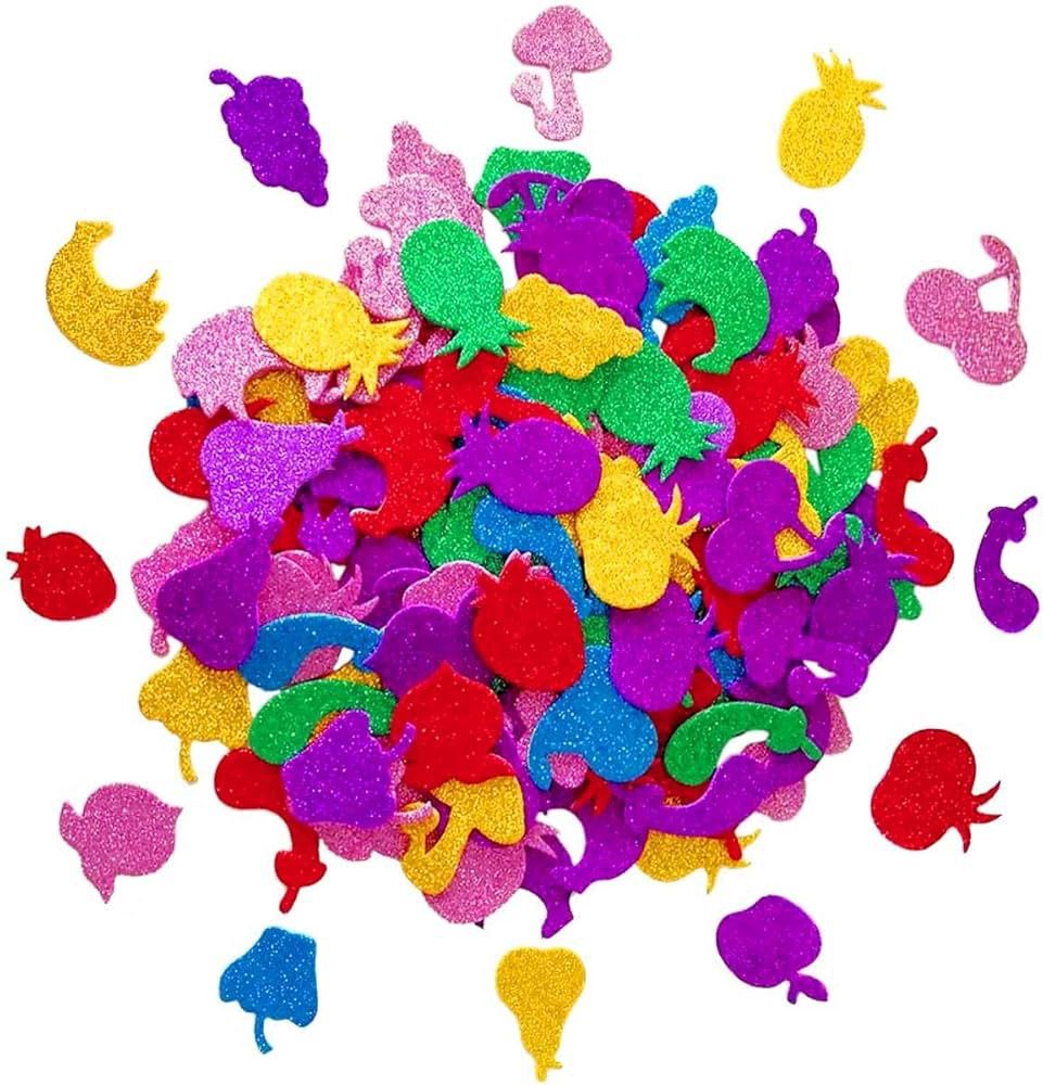 Glittered Foam Shaped Stickers- Fruits