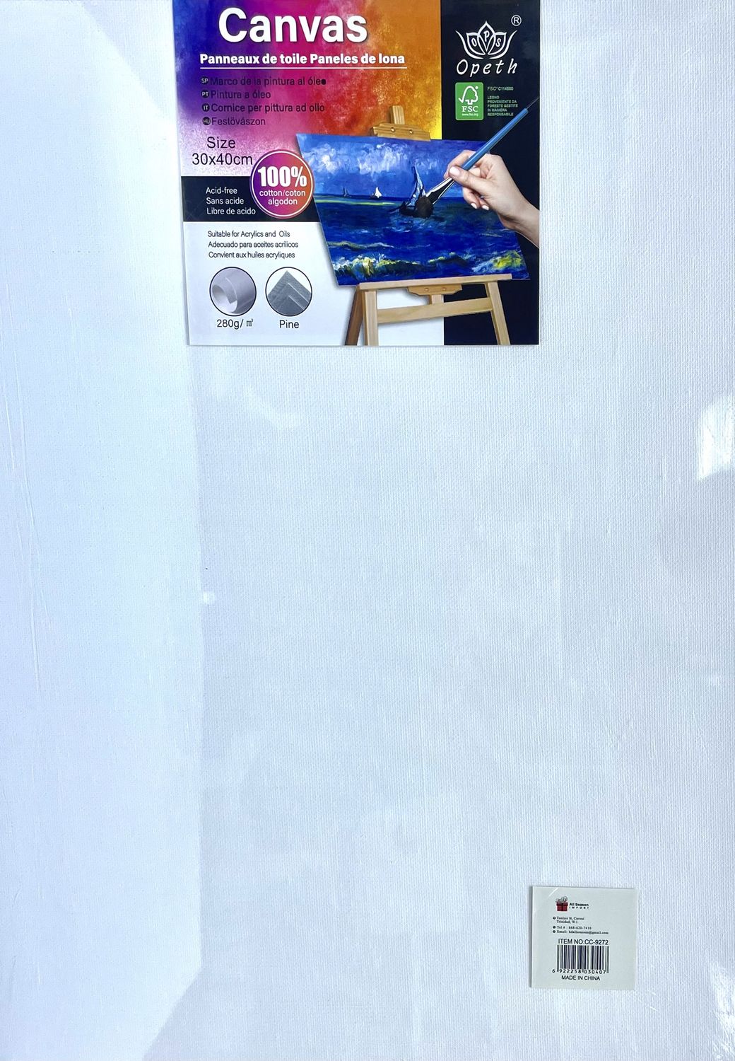 Canvas Board - Flat (30cm X 40cm)