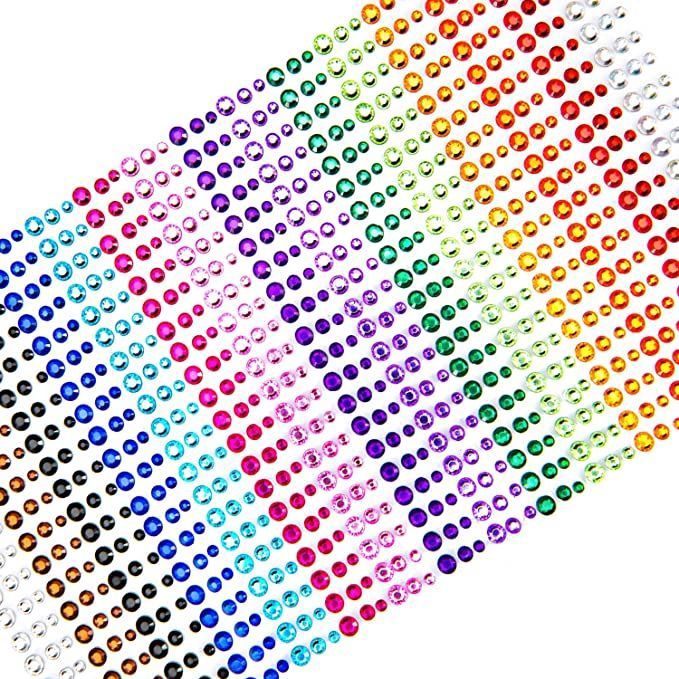 Rhinestone Sticker Sheet Multicoloured