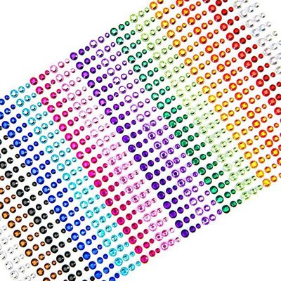 Rhinestone Sticker Sheet Multicoloured