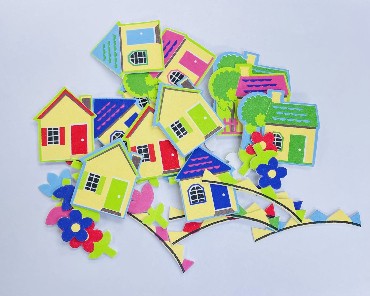 Foam Shaped Stickers- Houses