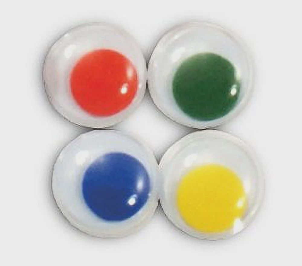 Self Adhesive Googly Eyes Coloured - 12pcs (35mm)