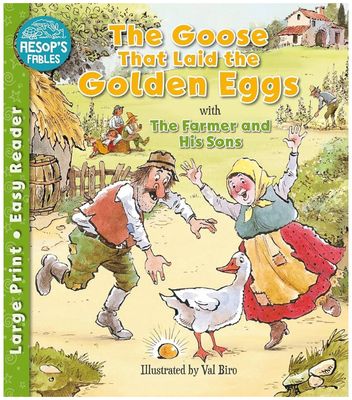 The Goose That Laid the Golden Eggs with Farmer and His Sons