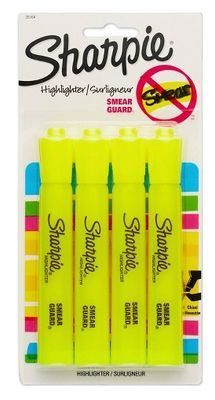 Sharpie Highlighters  4pcs (Yellow)