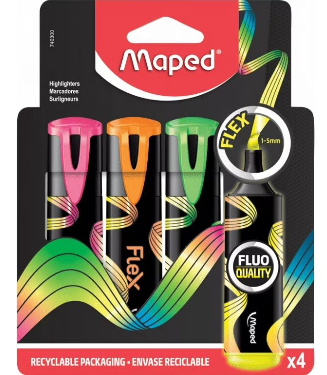 Maped 4pk Flex Highlighter
