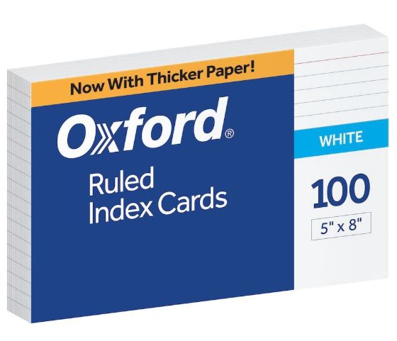 Index Cards White- (5" X 8")