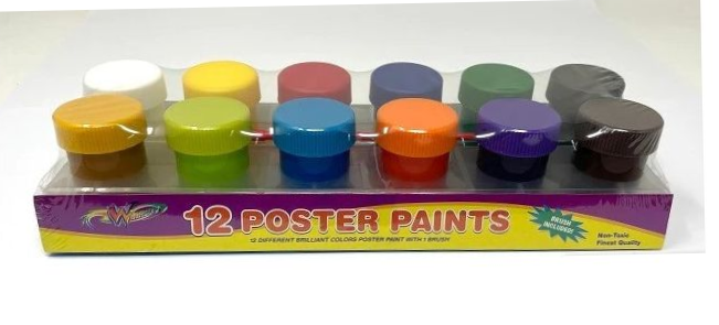 Poster Paint 12's (includes brush)