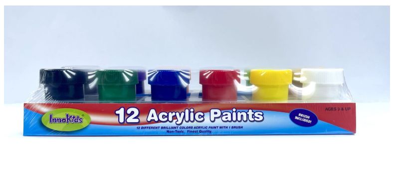 Acrylic Paint 12's (includes brush)