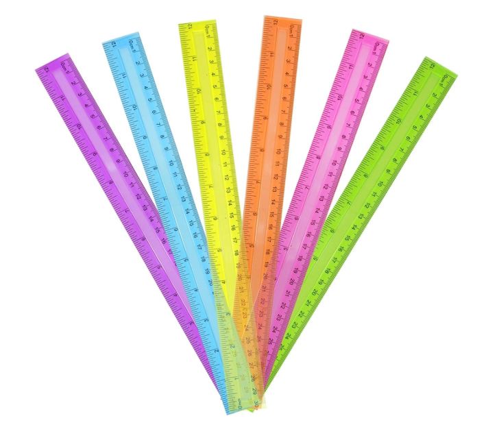 Ruler- Coloured Plastic 30cm