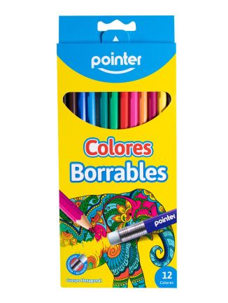 Colour Pencils- 12's Erasable