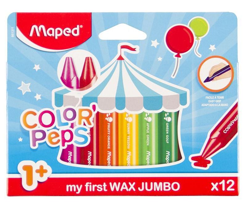 Maped Crayons- Wax Jumbo 12's