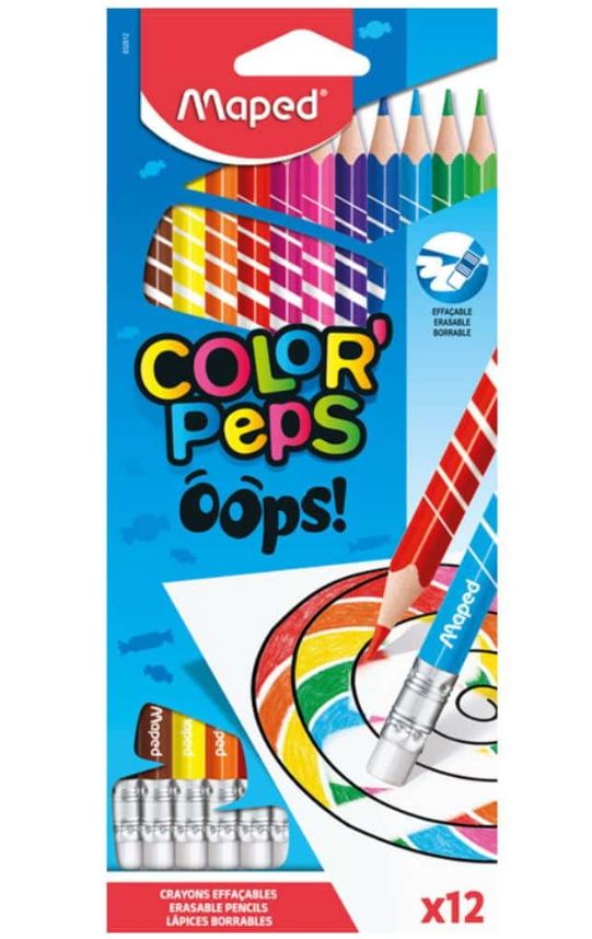 Maped Colour Pencils- Oops! Erasable 12's