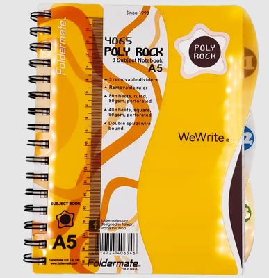 Poly Rock- 3 Subject Notebook A5 (Orange)