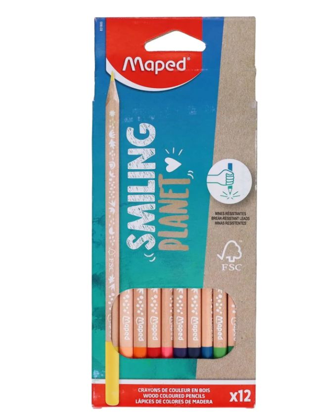 Maped Colour Pencils- Smiling Planet 12's