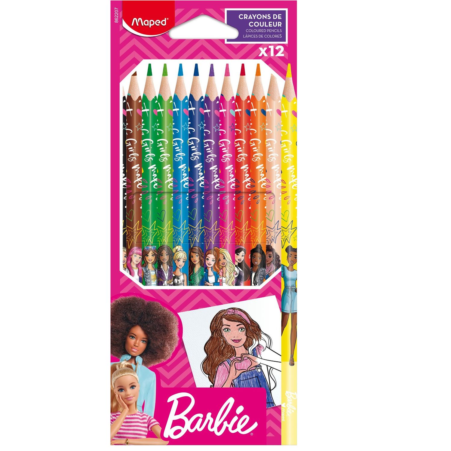 Maped Colour Pencils- Barbie 12's