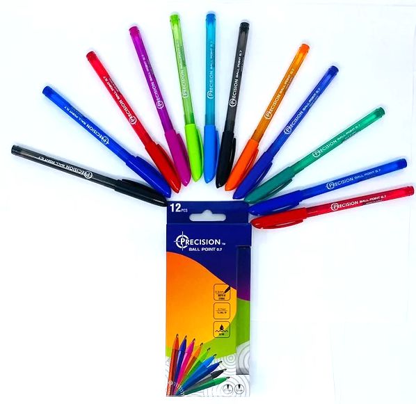 Precision Ball Point 12pcs- Assorted Colours (0.7)
