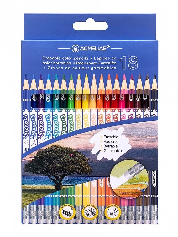 Erasable Colour Pencil 18's -(Acmeliae)