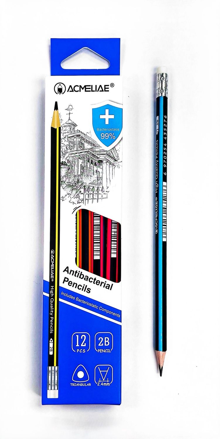 Pencils 12pk 2B - Antibacterial Pencils (Triangular) Pencils 12pk 2B - Antibacterial Pencils (Triangular)