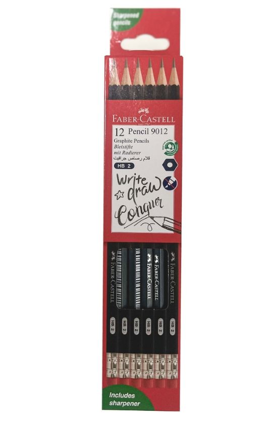 Pencils 12pk 2HB - Black (Hexagonal)