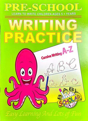 Pre-School Learn to Write Children Ages 5+ Years- Writing Practice A-Z- Cursive Writing