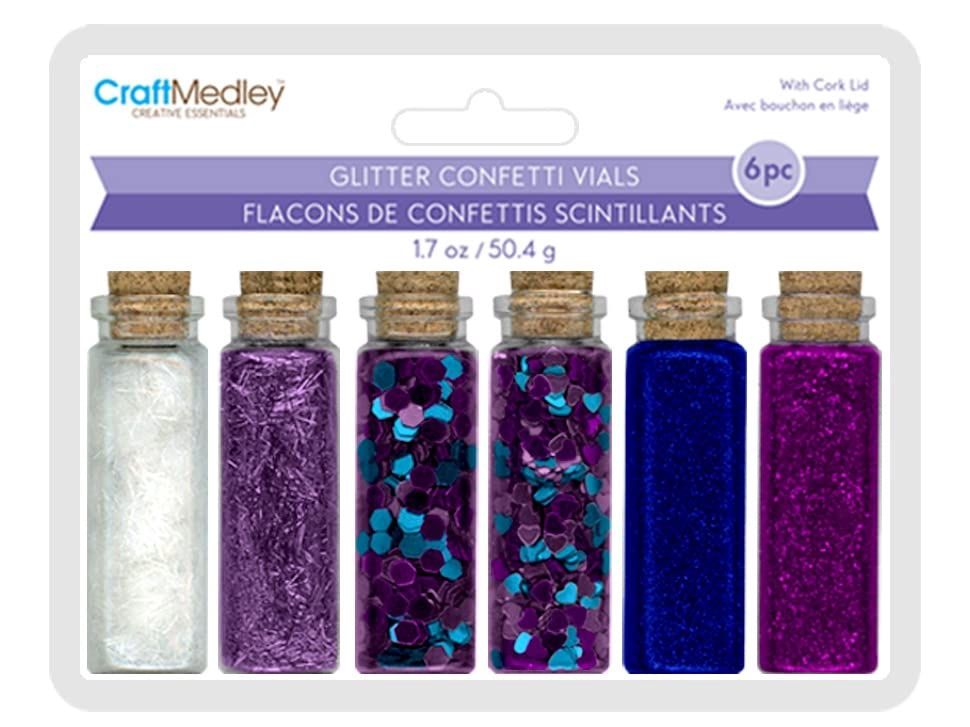 Glitter Confetti Vials- 6pcs (Regal)