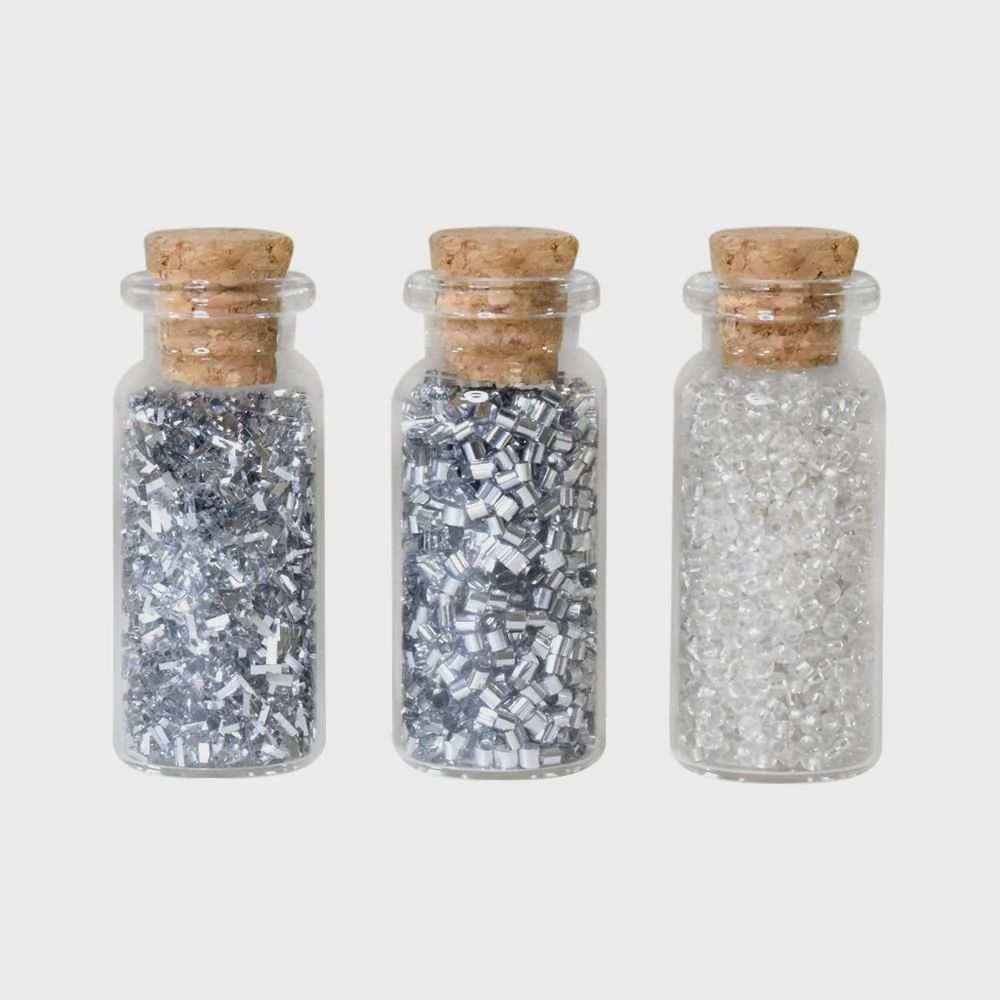 Glitter and Bead Accents- Silver