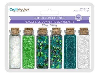 Glitter Confetti Vials- 6pcs (Sky)