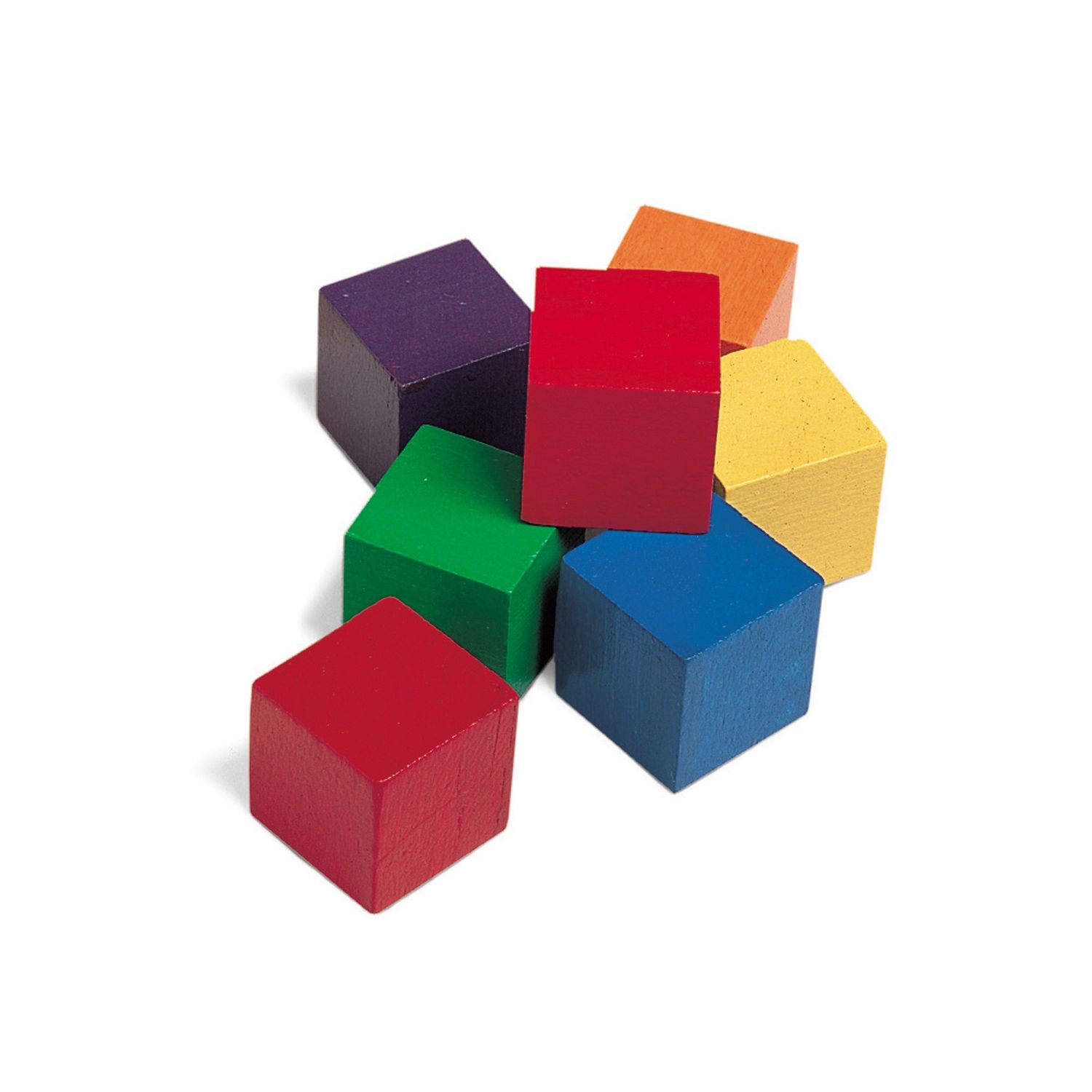 Wood Cubes- 12pcs (Coloured)