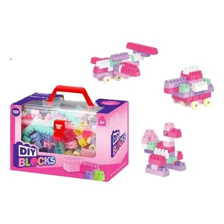 Building Blocks - 220 pcs with Carrying Case (Pink)
