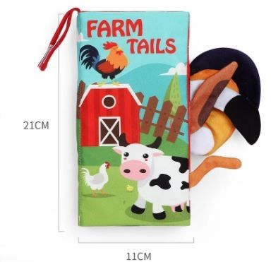 Touch and Feel Sensory Cloth Book - Farm Tails