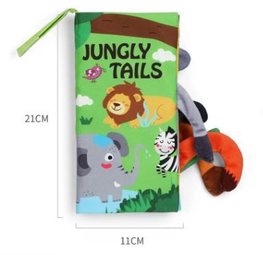 Touch and Feel Sensory Cloth Book - Jungly Tails