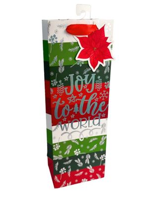 Christmas Wine Gift Bag - Stripes