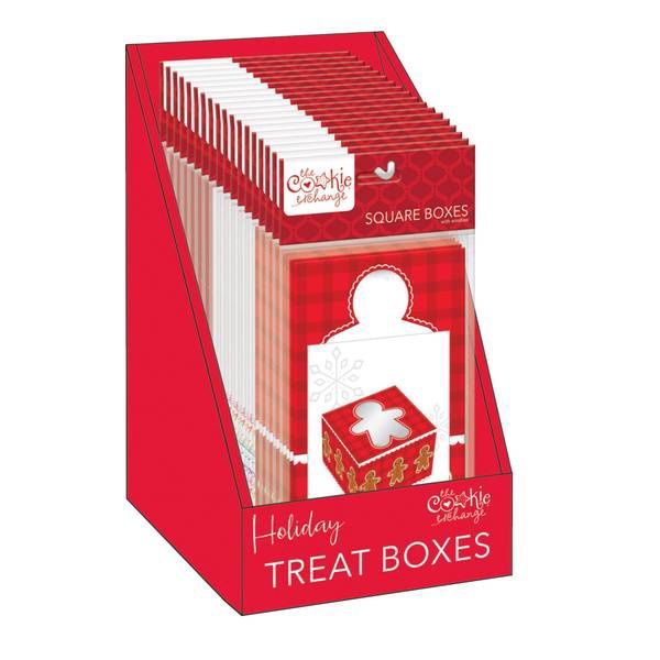 Christmas Treat Boxes/Gift Boxes with Windows - Square (2pcs)