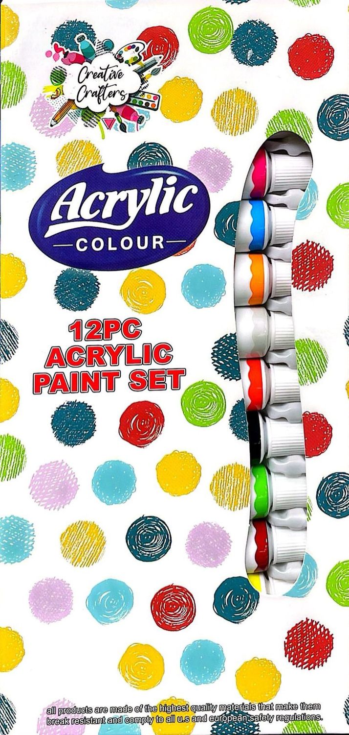 Acrylic Paint Set in Tubes - 12pcs