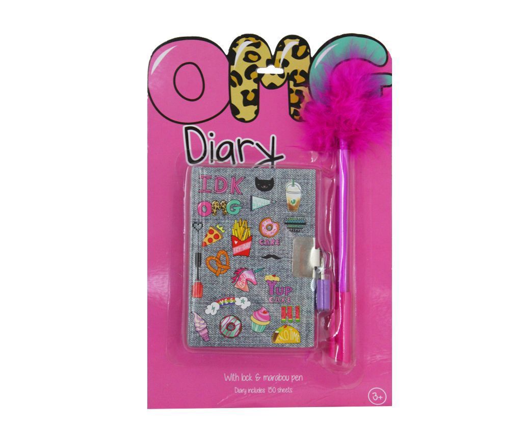 Kid's Diary with Lock and Fluffy Pen - Small