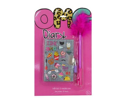 Kid's Diary with Lock and Fluffy Pen - Small