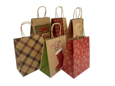 Christmas Gift Bag - Kraft House (Medium)
