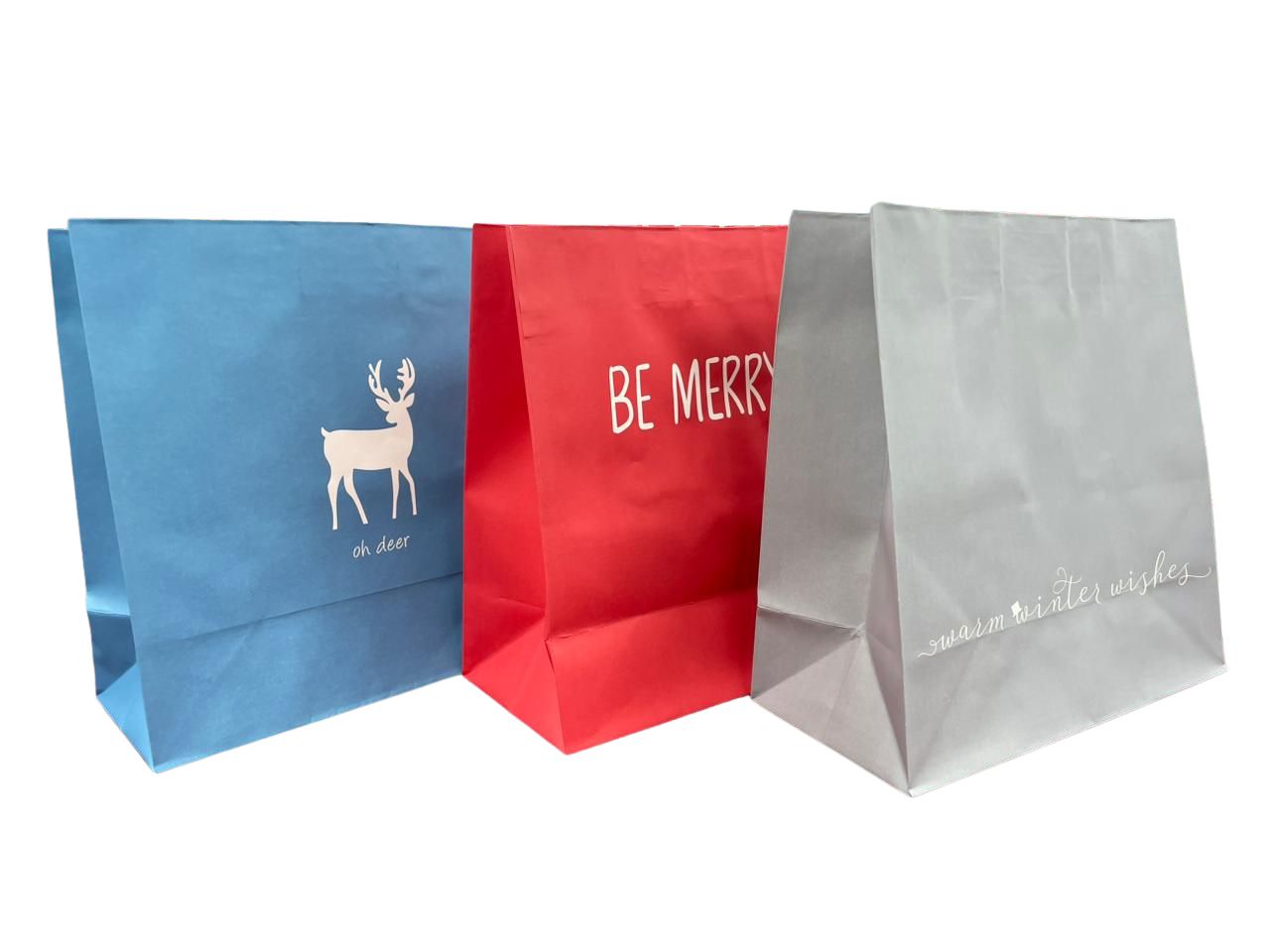 Christmas Gift Bag - Coloured Kraft (XLarge)