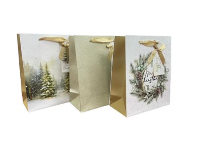 Christmas Gift Bag - Golden ( Medium)