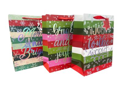 Christmas Gift Bag - Stripe (Large)