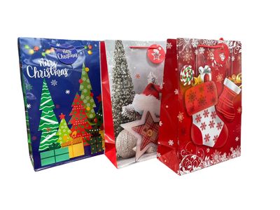 Christmas Gift Bag - Festive Blue (Large)