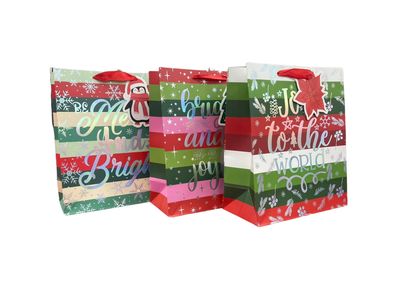 Christmas Gift Bag - Stripe (Medium)