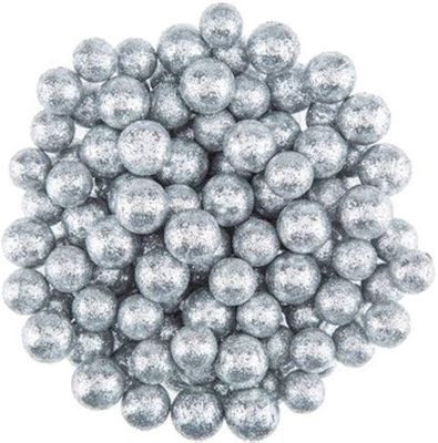 Mini Foam Glitter Balls - Silver