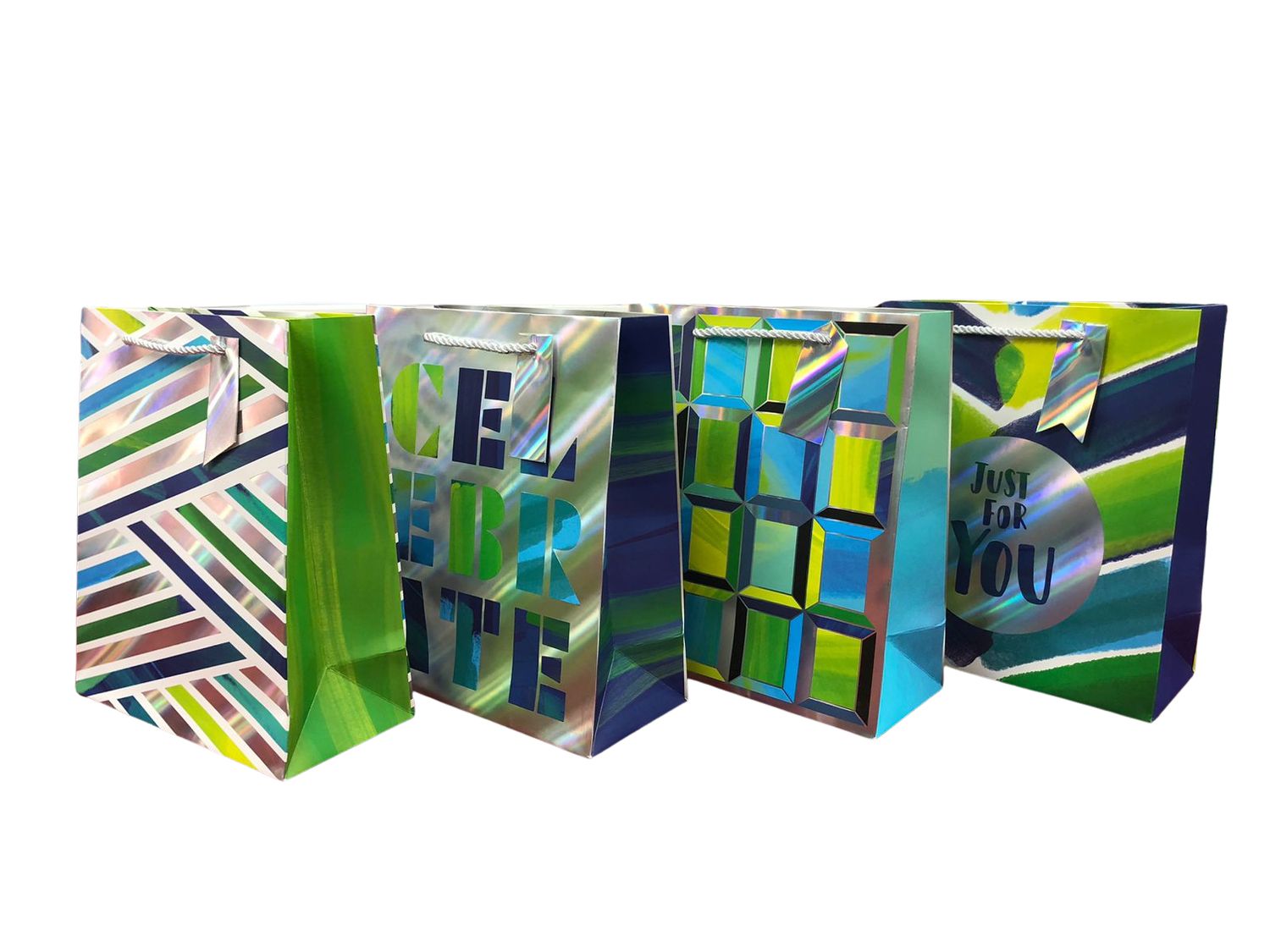 Gift Bag- Metallic Blues