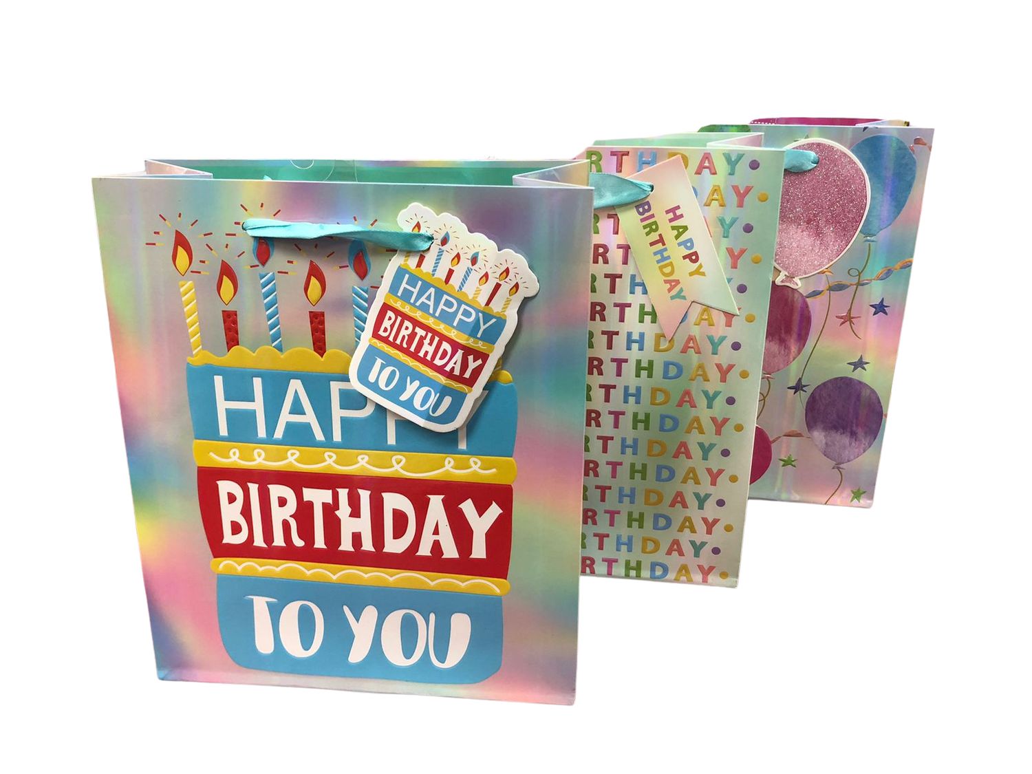 Gift Bag- Happy Birthday Iridescent