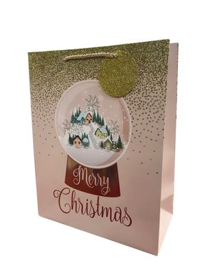 Christmas Gift Bag- Rose Gold Wishes