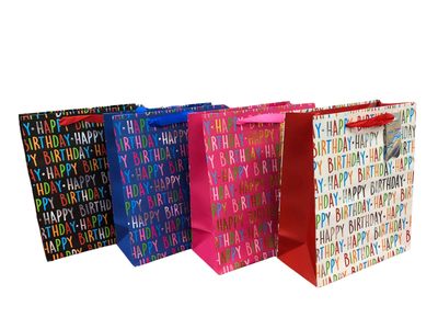 Gift Bag- Embossed Birthday (Large)