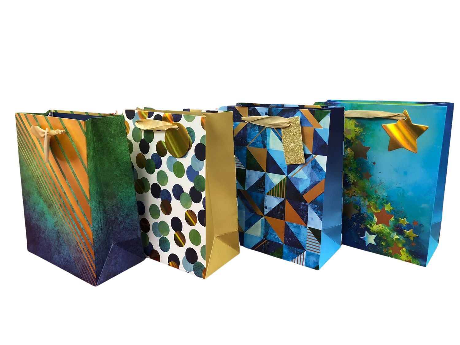 Gift Bag- Geometric Blues (Extra Large)