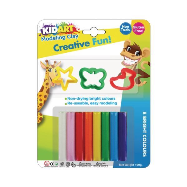 Plasticine 8pc - Neon (3 molds)